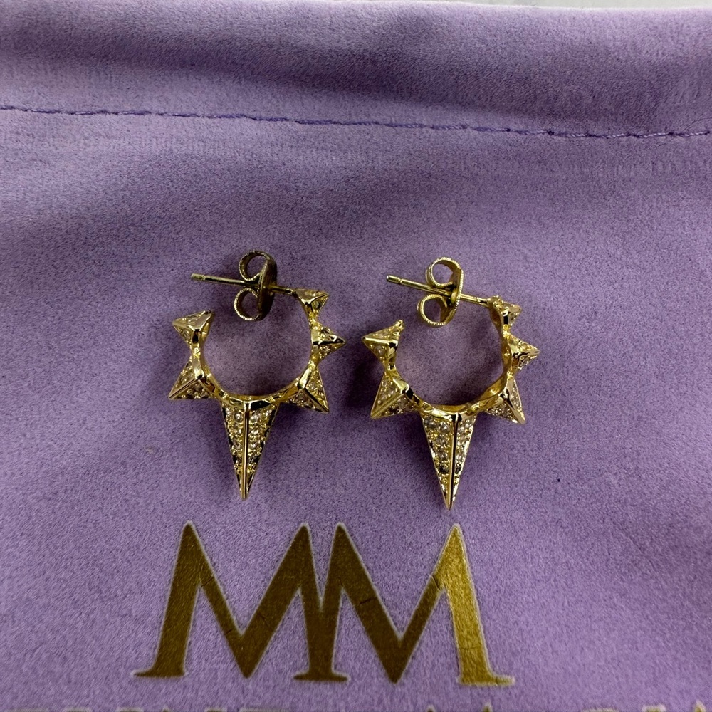 Melina Maria Gabriella Spiked Hoops
